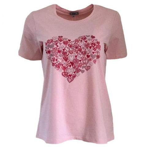 Text Pink Heart Design T-Shirt